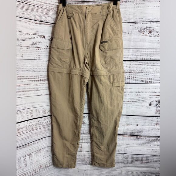Royal Robbins Pants Womens Size 8 Khaki Nylon Cargo Convertible Hiking Outdoors - Picture 2 of 13